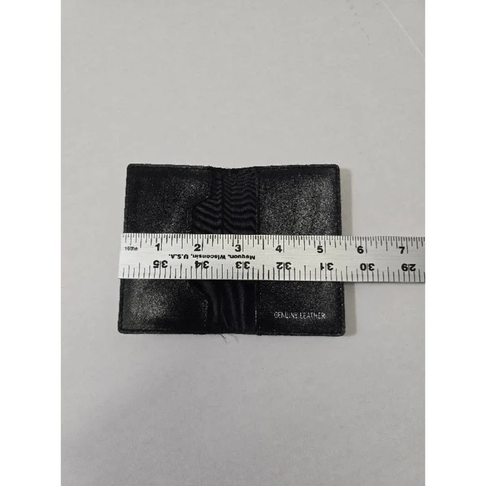 Danier Card Holder Mens  Black  Genuine Leather Slim Bifold Wallet